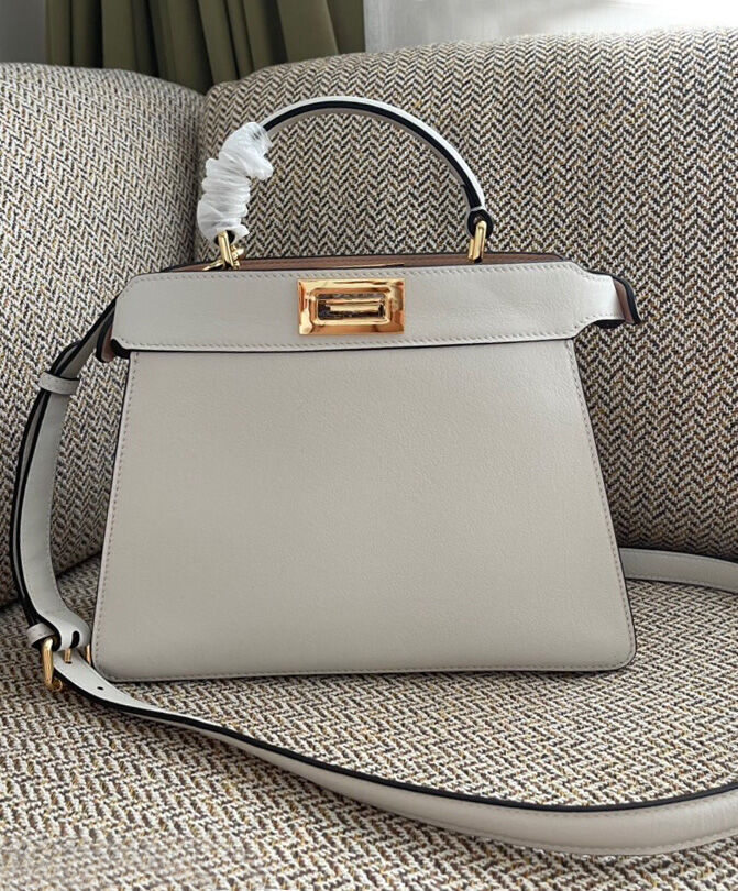 Fendi Peekaboo Iseeu Small Handbag 8BN327 White